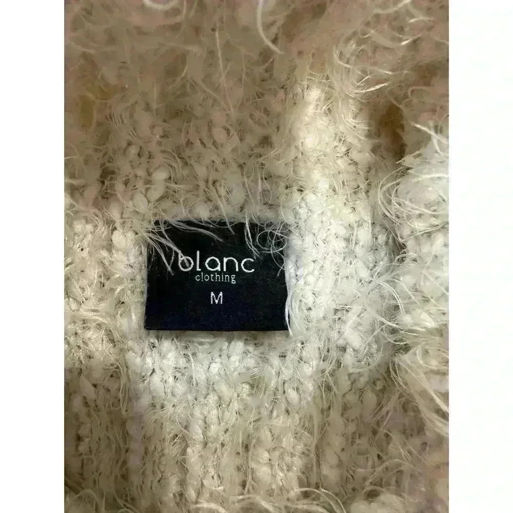 BLANC CLOTHING Turtle Neck Fuzzy Knit Sweater Sleeveless Open Side Size M - Picture 4 of 6